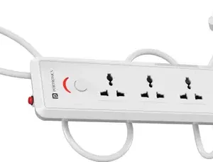 portronics power plate 11 1500w 4 socket extension boards (white, 3 m)